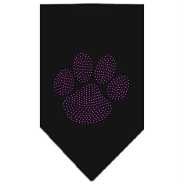 Unconditional Love Paw Purple Rhinestone Bandana Black Small UN814083